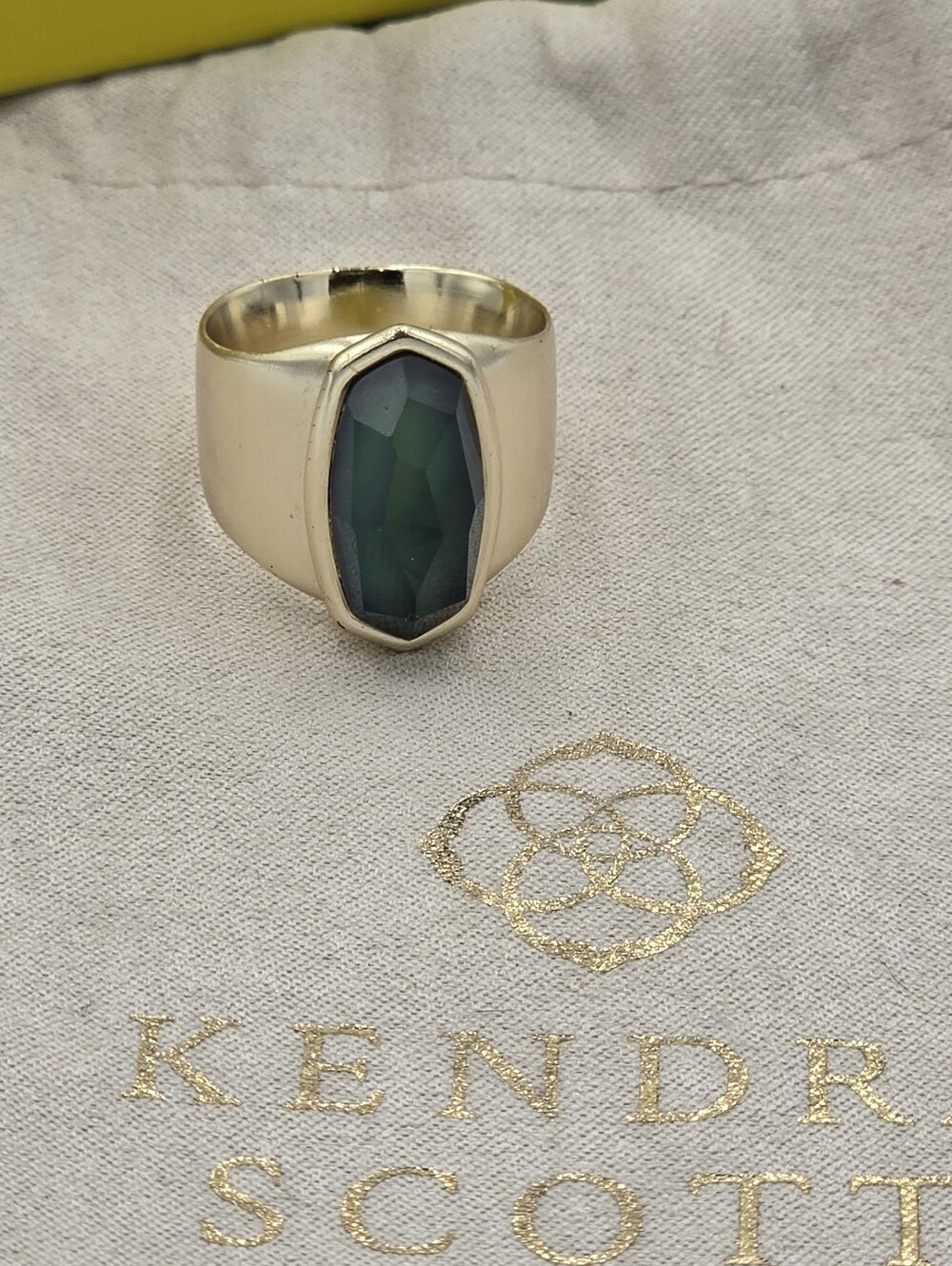 Kendra Scott Leah Mood Ring in Gold Mood Stone Changes Color Size 8.5